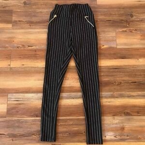 Streewear Society Black And White Stripes Leggings Womens Size Small Petite